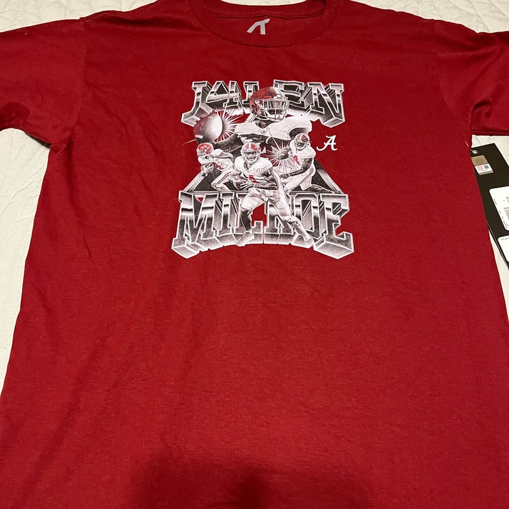 Jalen Milroe Crimson Tide Athlete Threads Graphic T-Shirt Size Youth XL